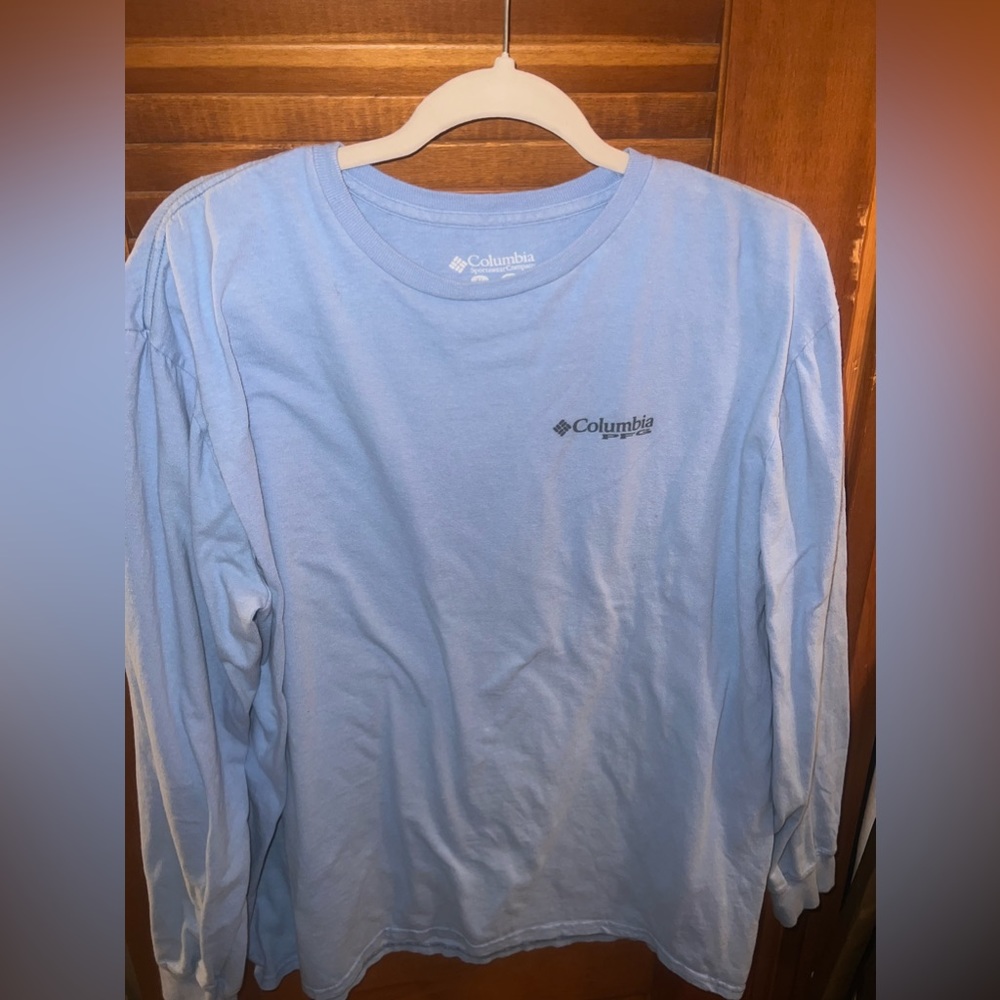 Columbia long sleeve t-shirt, color light blue